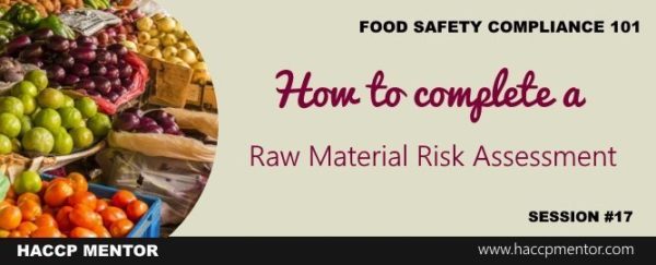 HACCP Risk Assessment for raw materials